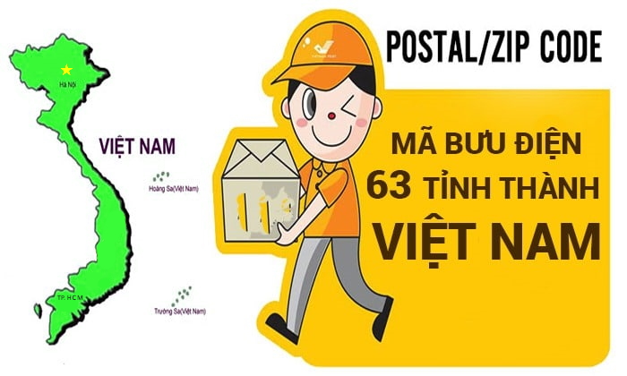 Mã Bưu Điện 63 Tỉnh Thành Việt Nam-Zip Postal Code-2021