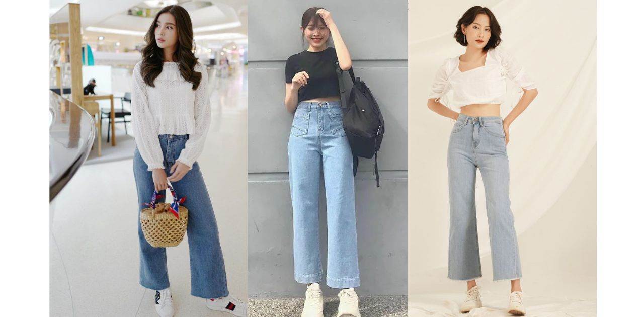 Quần dáng suông (straight-leg) hoặc ống rộng (wide-leg) 