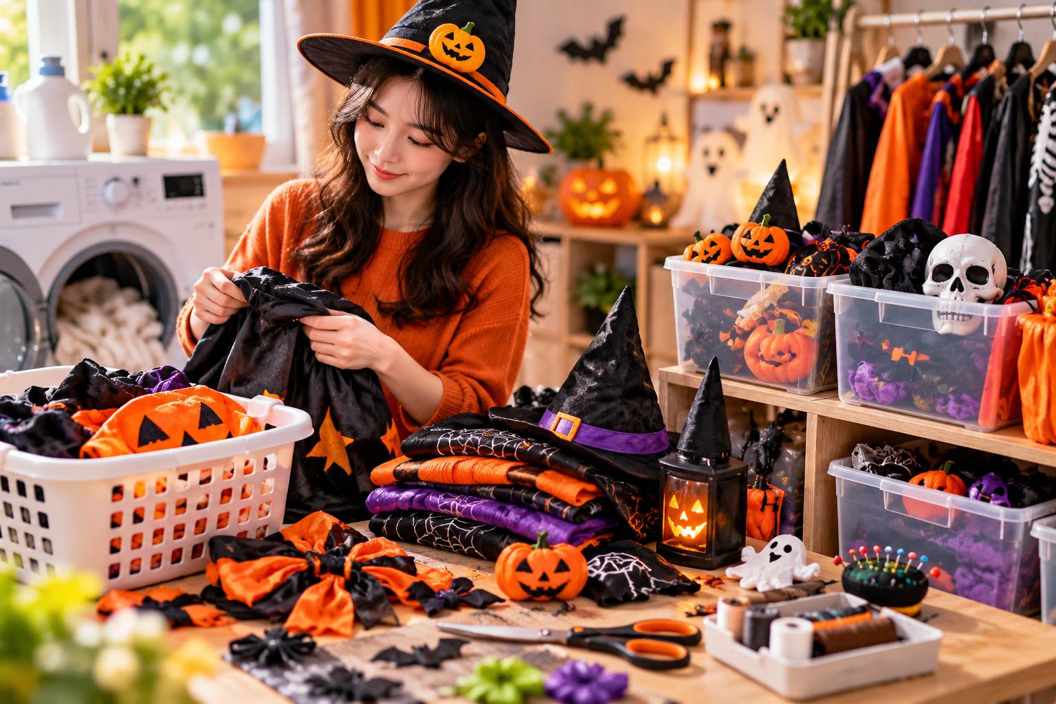 Phân loại quần áo jean cũ và áo phông lỗi mốt để chuẩn bị tự chế đồ hóa trang Halloween