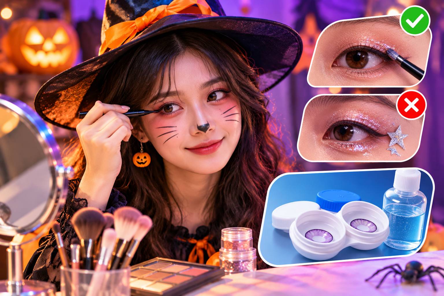 Lựa chọn bộ sản phẩm trang điểm Halloween có nguồn gốc từ thiên nhiên dịu nhẹ và chú ý khi trang điểm vùng mắt 