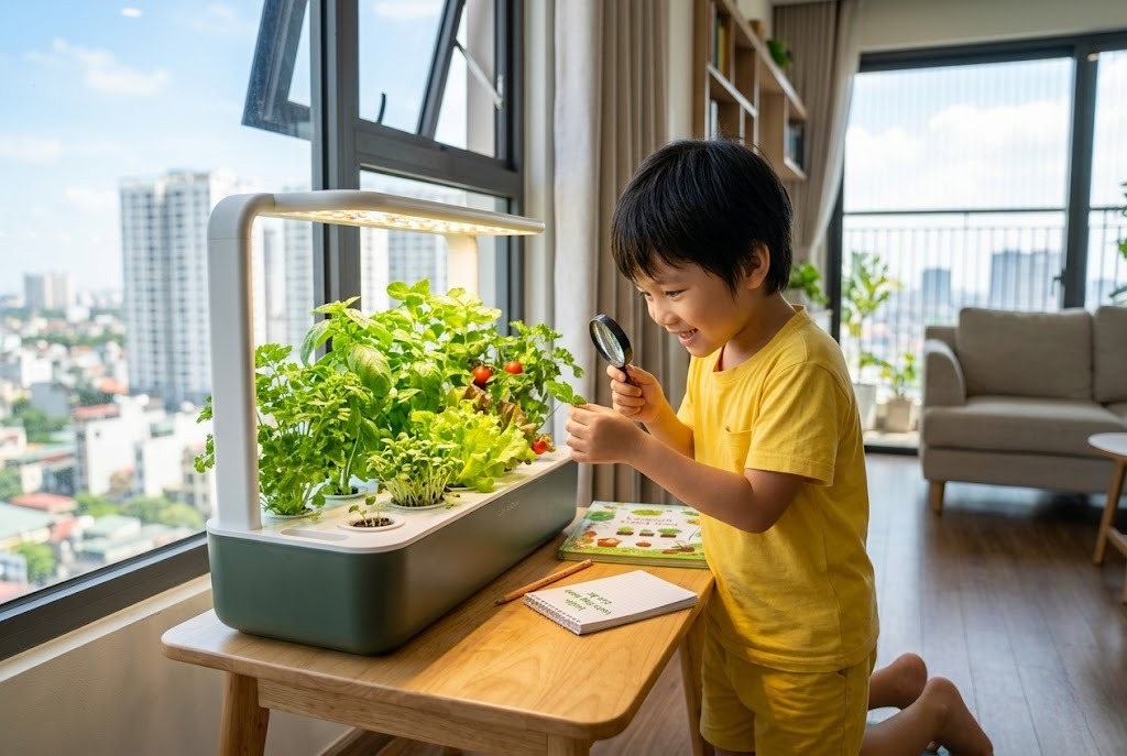 Hệ thống vườn thông minh trong căn hộ mang giá trị giáo dục cao 