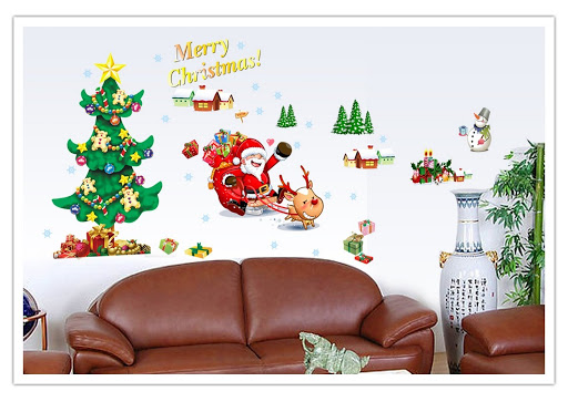 Trang trí Giáng Sinh trên tường 