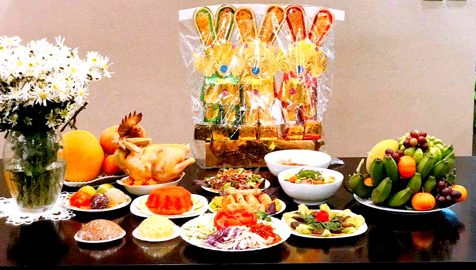 mâm cỗ cúng ông Công - ông Táo