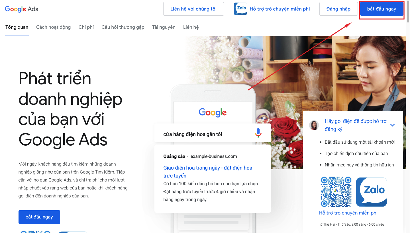 Tạo Quảng Cáo Google Adwords-Bước 1