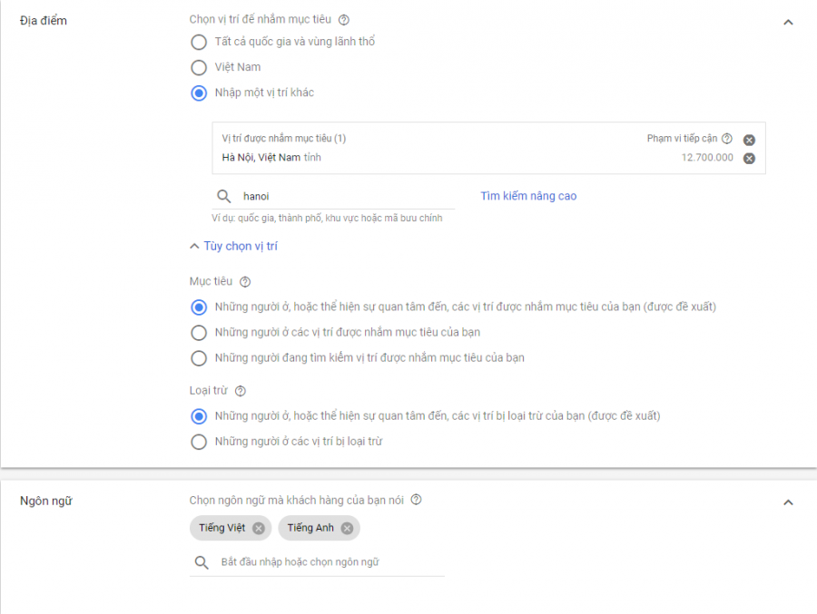 Cài đặt chiến dịch 