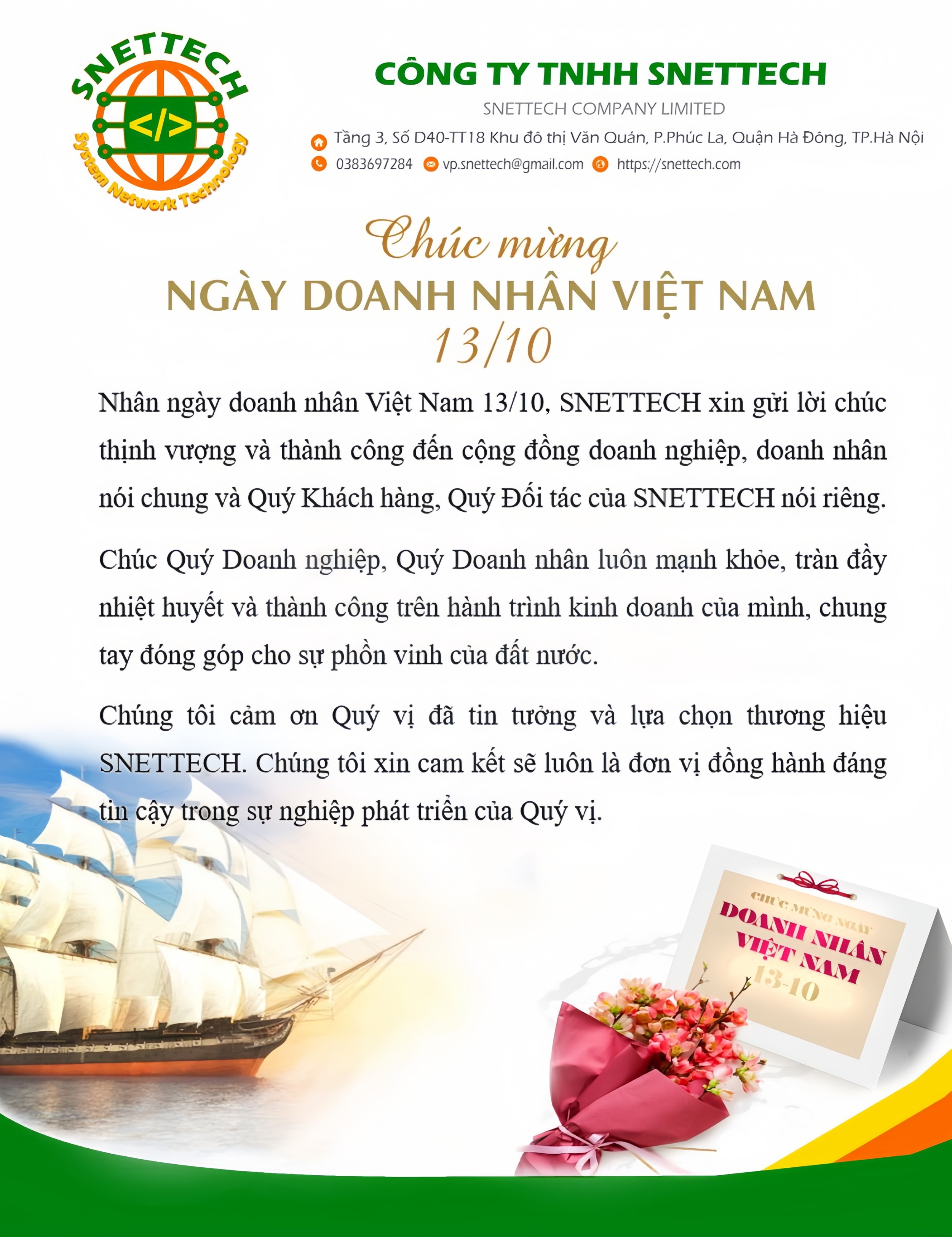 Chúc mừng ngày Doanh nhân Việt Nam 