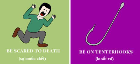 Các cụm từ "toát mồ hôi hột" trong tiếng Anh 